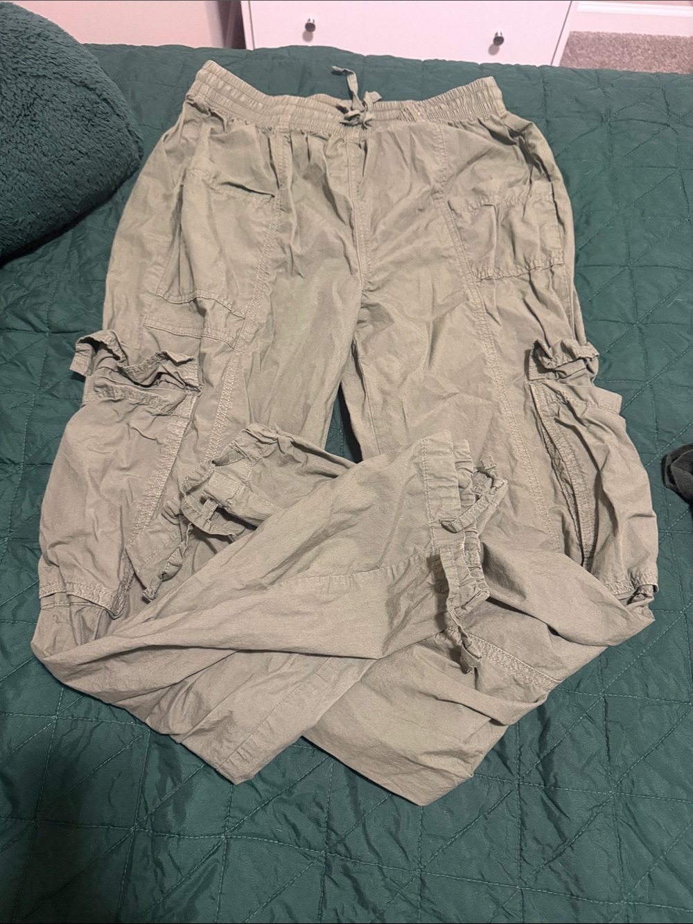 aerie Olive Green Cargo Jogger Pants